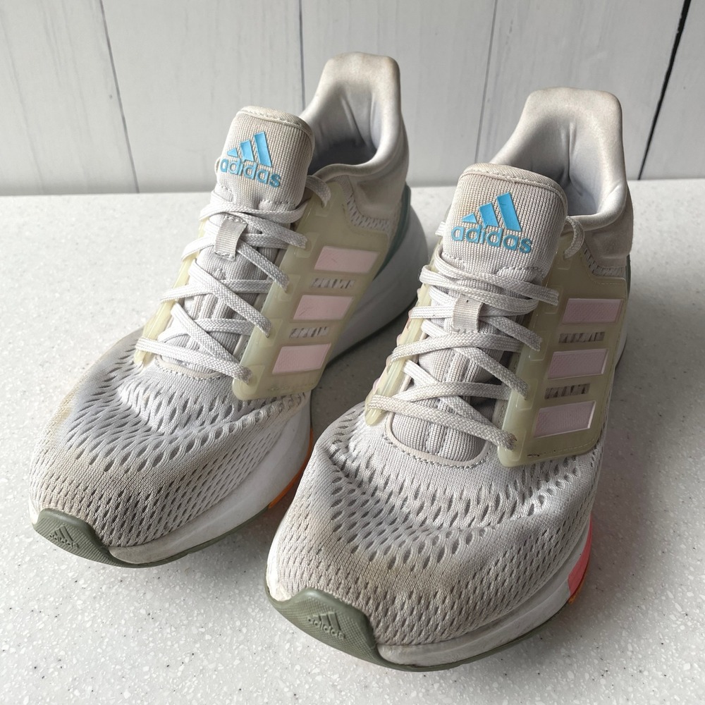 Adidas EQ21 Run Womens Running Shoes Grey Pink Orange GZ0588 Size 8.5